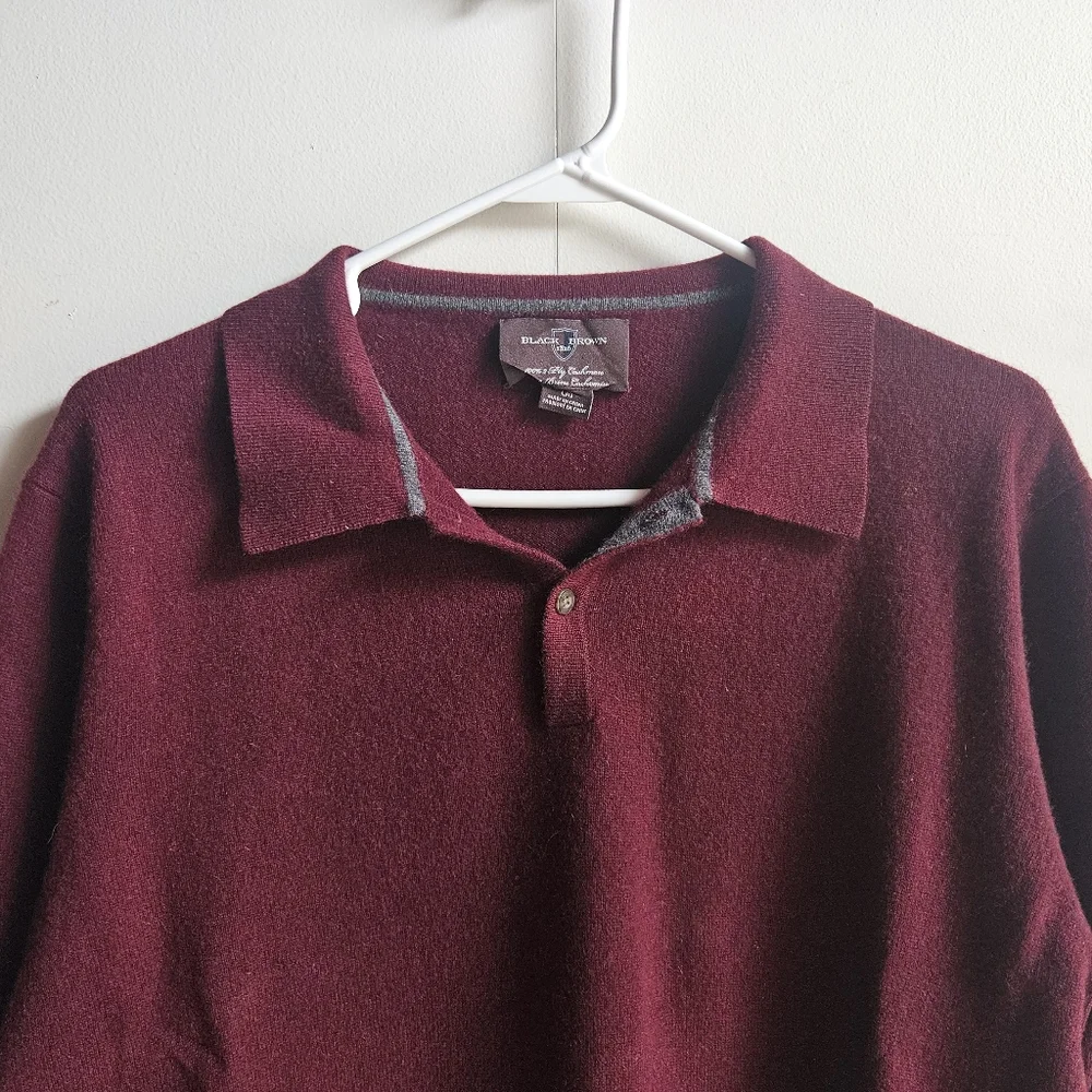 Black Brown 100% Cashmere Pullover Sweater in Men's L - Picture 2 of 16